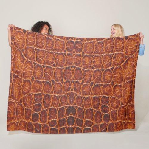 Reddish Brown Alligator Skin Print 2 Fleece Blanket