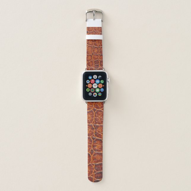 Reddish Brown Alligator Skin Print Apple Watch Band (Front)