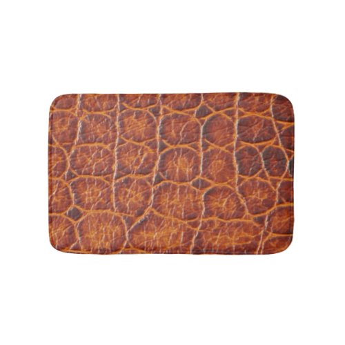 Reddish Brown Alligator Skin Print Bath Mat