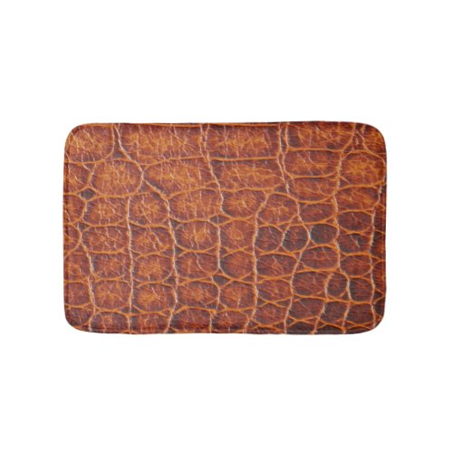 Reddish Brown Alligator Skin Print Bath Mat