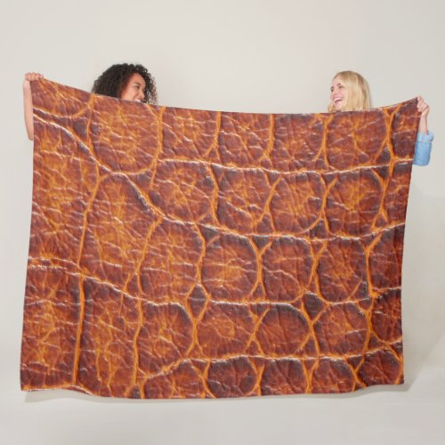 Reddish Brown Alligator Skin Print Fleece Blanket