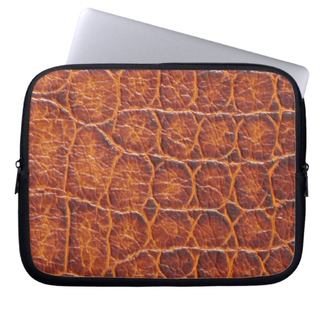 Reddish Brown Alligator Skin Print Laptop Sleeve (Front)