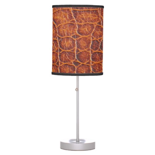 Reddish Brown Alligator Skin Print Table Lamp