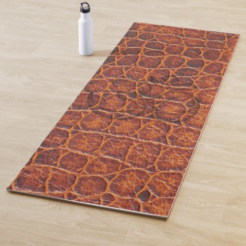 Reddish Brown Alligator Skin Print Yoga Mat