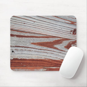 Reddish Brown Faded Paint on Wood Mouse Pad