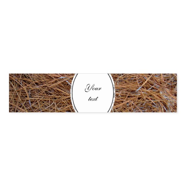 Reddish brown pine straw needles photo napkin bands (Unfolded)