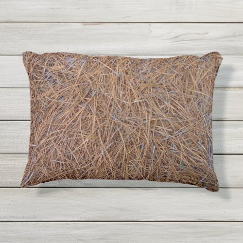 Reddish brown pine straw needles photo outdoor pillow