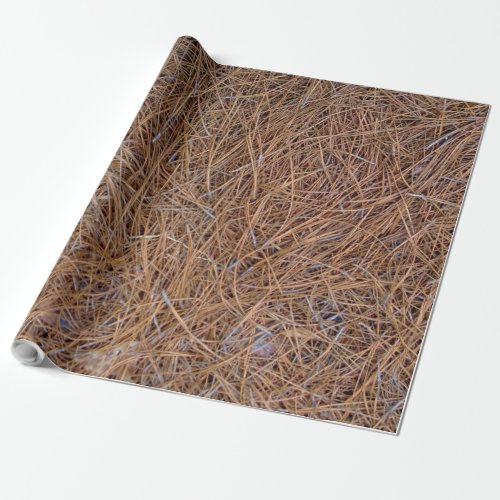 Reddish brown pine straw needles photo wrapping paper