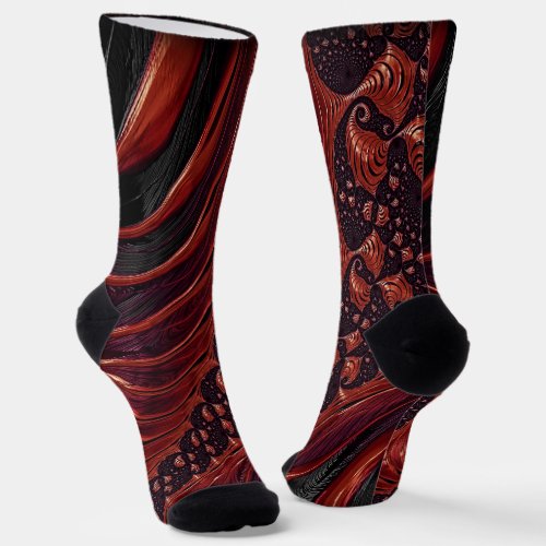 Reddish brown skeleton abstract spiral stairs 2 socks