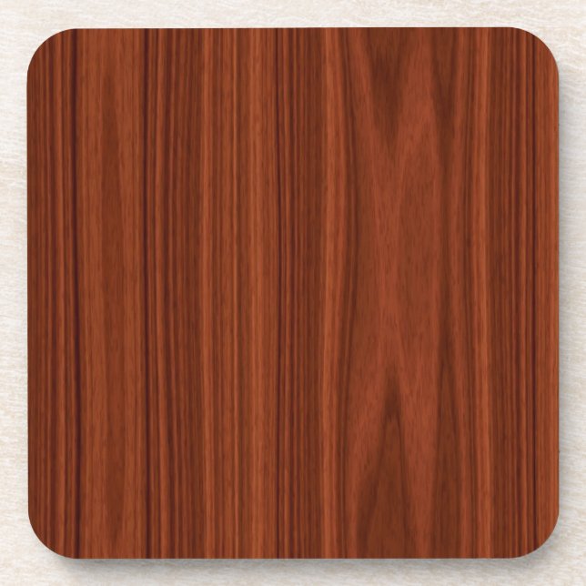 Reddish Brown Wood Grain Coaster (Front)