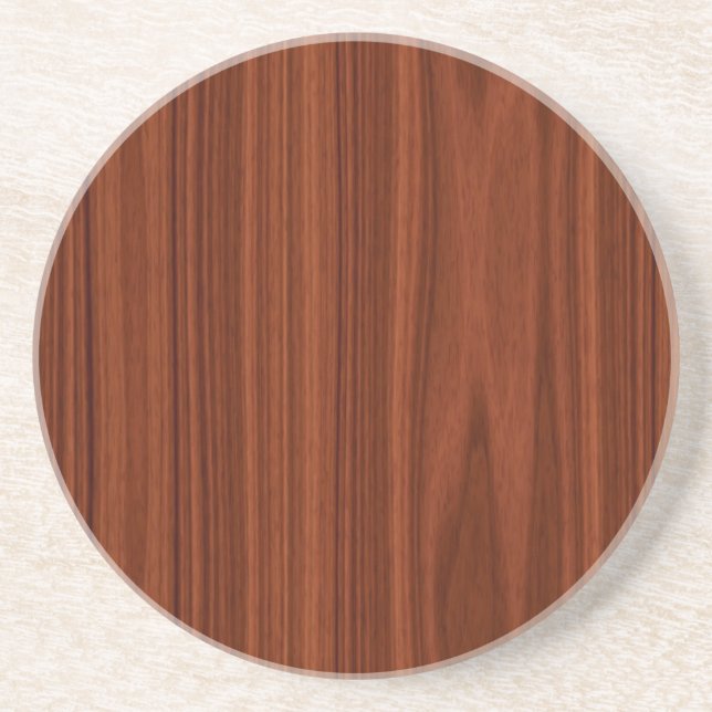 Reddish Brown Wood Grain Sandstone Coaster (Front)