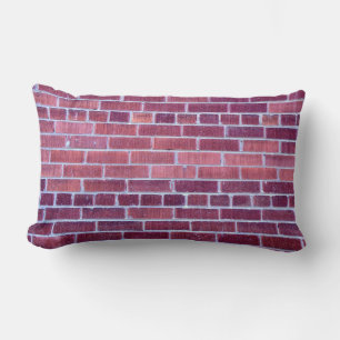 Reddish-Brownish Brick Wall Lumbar Pillow