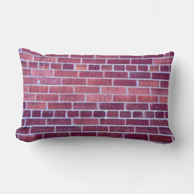 Reddish-Brownish Brick Wall Lumbar Pillow (Front)