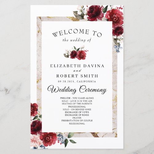 Reddish Floral Elegant Rustic White Wedding