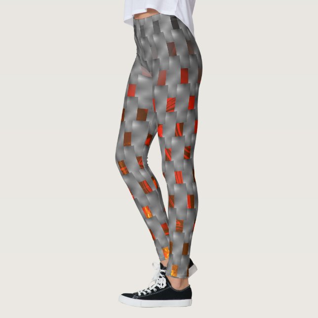 Reddish image up gray plates, rectangular shapes leggings (Left)