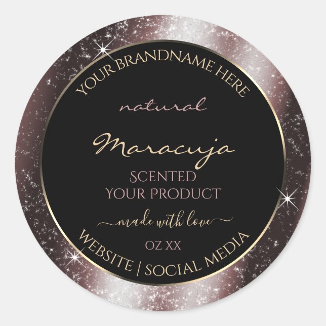 Reddish Metal Sparkle Glitter Frame Product Label (Front)