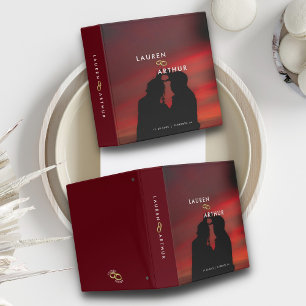 Reddish Modern Chic Minimal Photo Wedding Albums 3 Ring Binder