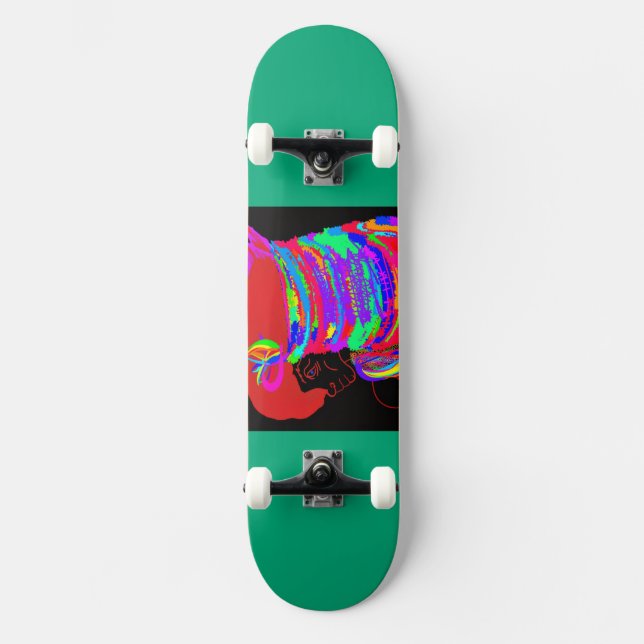 Reddish-Orange Fox Warrior Princess Skateboard (Front)