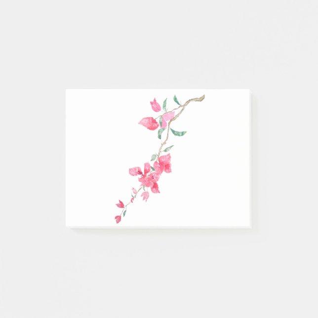 Reddish Pink Bougainvillea flower watercolor Post-it Notes (Front)