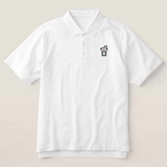 Reddit logo embroidered polo shirt (Design Front)
