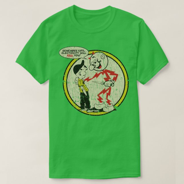 Reddy Kilowatt Remember KidsElectricity Will Kill  T-Shirt (Design Front)