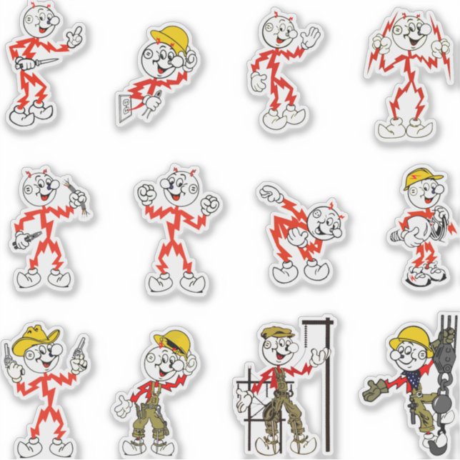 Reddy Kilowatt Sticker Sheet (Front)