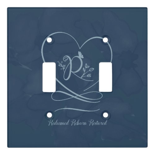 Redeemed 2 Dusk bluePewter blue Love Letter  Light Switch Cover