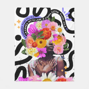 Redeemed and Crowned Digital Collage Christian Art Fleece Blanket