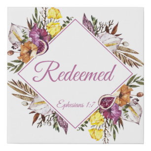Redeemed – Ephesians 1:7 Christian Women's Faith Faux Canvas Print
