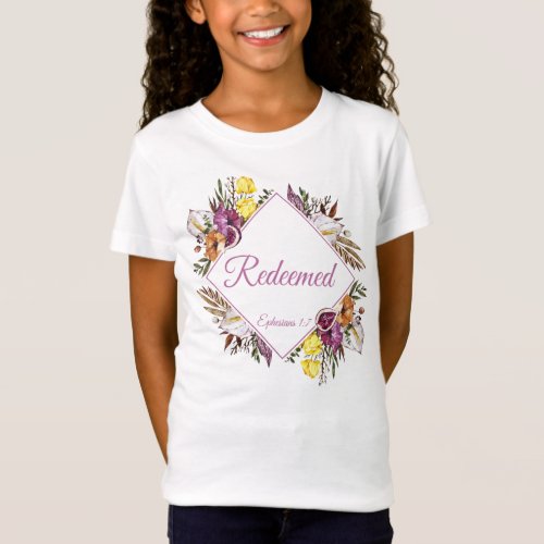 Redeemed  Ephesians 17 Christian Womens Faith  T_Shirt