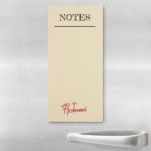 Redeemed with Cross Christian Magnetic Notepad