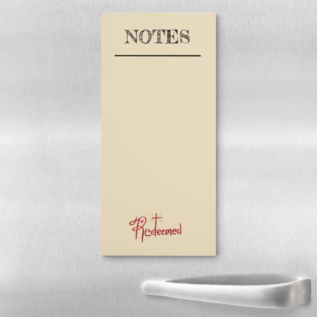 Redeemed with Cross Christian  Magnetic Notepad (In Situ)