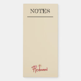 Redeemed with Cross Christian Magnetic Notepad