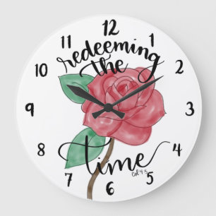 Redeeming The Time Hand Lettered Wall Clock
