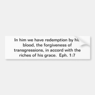 Redemption by His blood Bumper Sticker