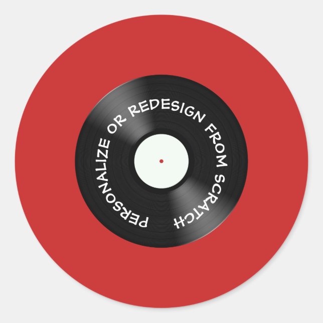 Redesign from Scratch or Personalize - Classic Round Sticker (Front)