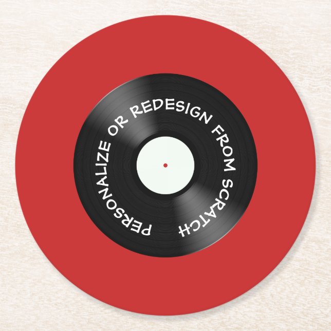 Redesign from Scratch or Personalize - Round Paper Coaster (Front)