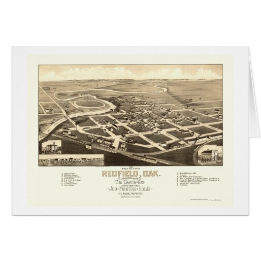 Redfield, SD Panoramic Map - 1883 Cards (Front Horizontal)