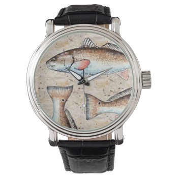Redfish And Tails Watch by EnchantedBayou at Zazzle