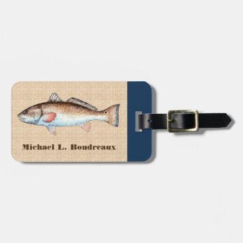 Redfish (blue Accent) Luggage Tag by EnchantedBayou at Zazzle