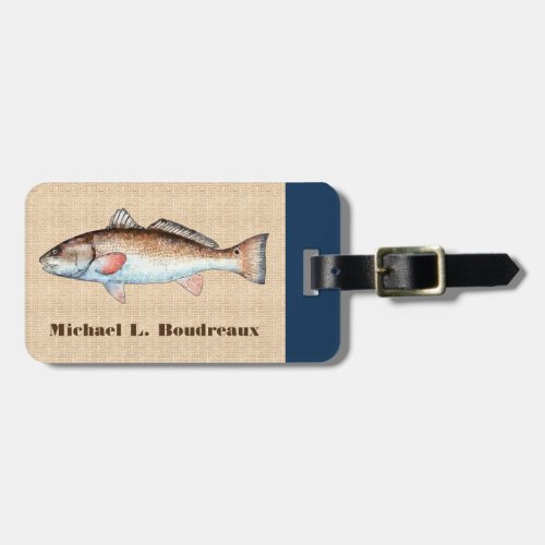 Redfish Blue Accent Luggage Tag