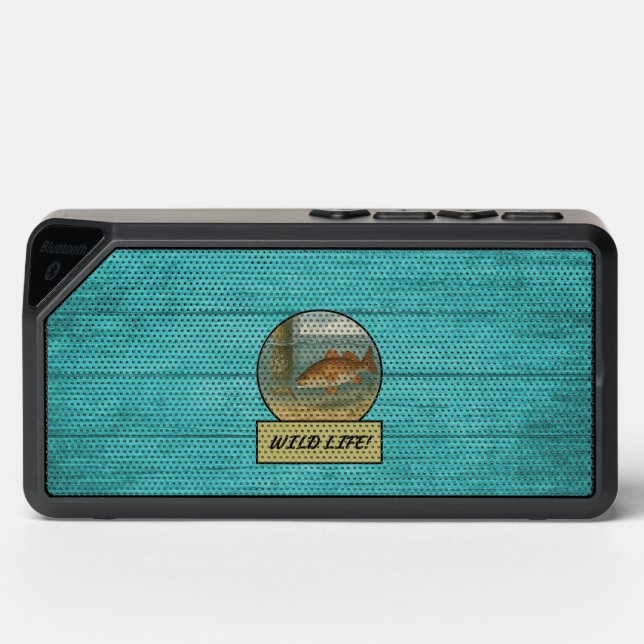 Redfish Bluetooth Turquoise Wood Grain Speaker (Front)