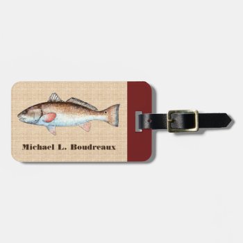Redfish (bordeaux Accent 1) Luggage Tag by EnchantedBayou at Zazzle