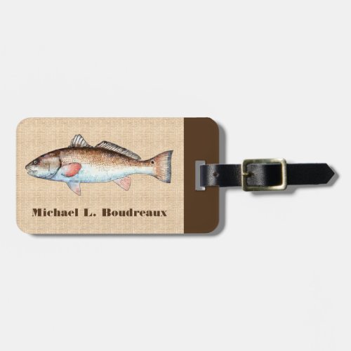 Redfish Brown Accent Luggage Tag