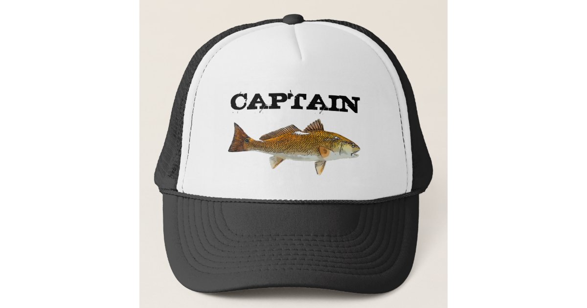 Redfish Fishing Boat Charter Captain Fish Funny Trucker Hat
