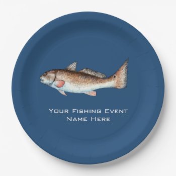 Redfish Fishing Event Paper Plates by EnchantedBayou at Zazzle