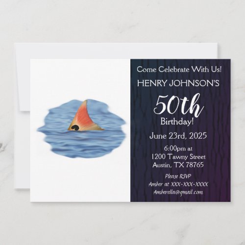 Redfish Fishing Themed 50th Birthday Invitation