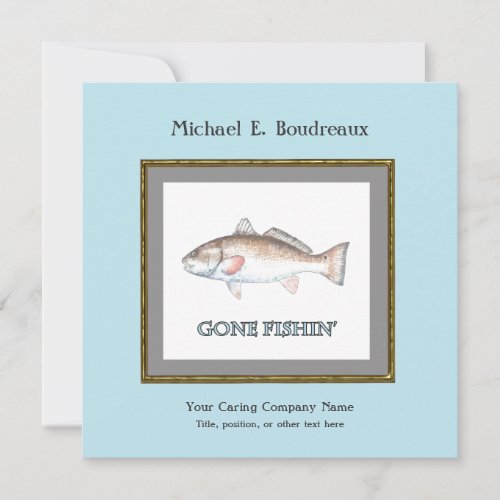 Redfish Gone Fishin' Retirement Party Invitation