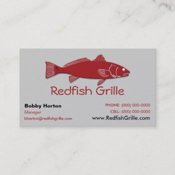 Redfish Grille Business Card by coolcards_biz at Zazzle
