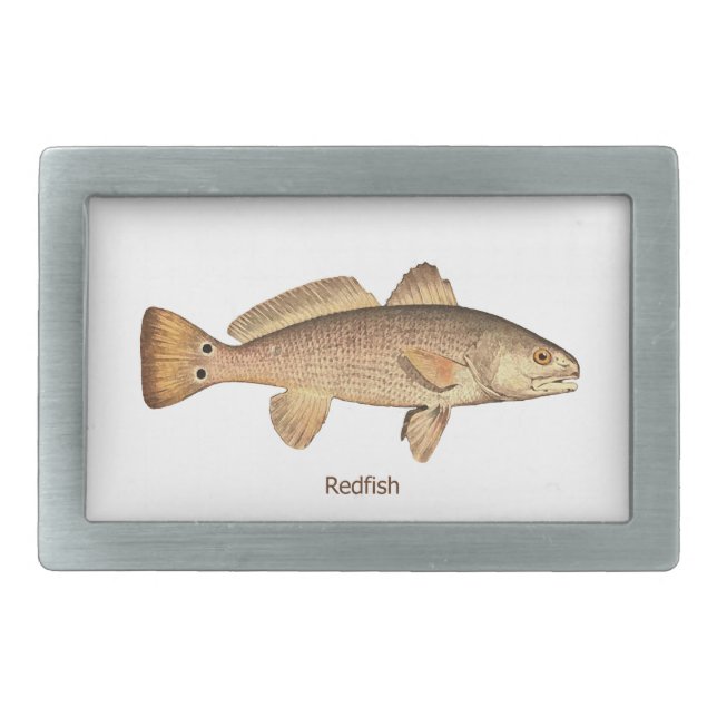 Redfish Logo Rectangular Belt Buckle (Front)